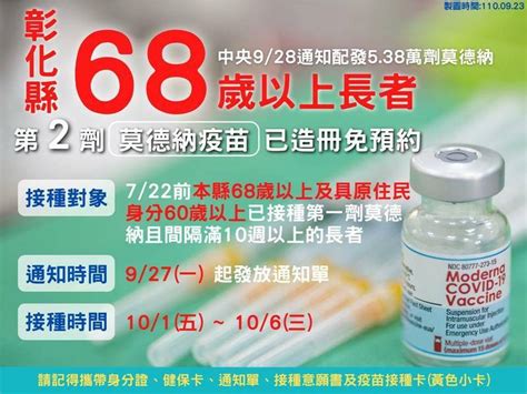 彰化第2劑高端930開打 長者第2劑莫德納101起接種 生活 自由時報電子報