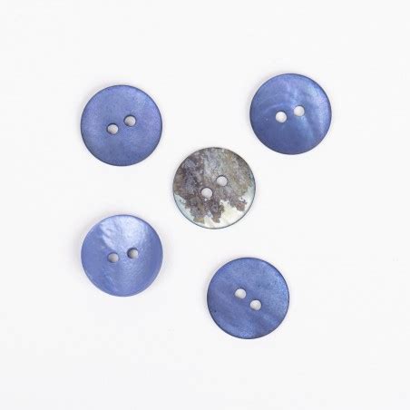 Boutons Drops Nacre Rond Bleu Mm Ref