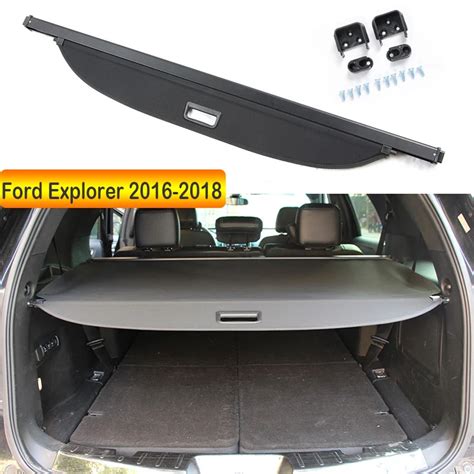 Trunk Shade Black Rear Retractable Cargo Cover For Ford Explorer 2011 2018 Car And Truck Parts