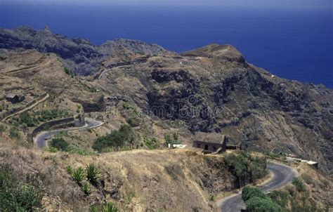 Africa Cape Verde Santo Antao Corda Road Stock Image Image Of