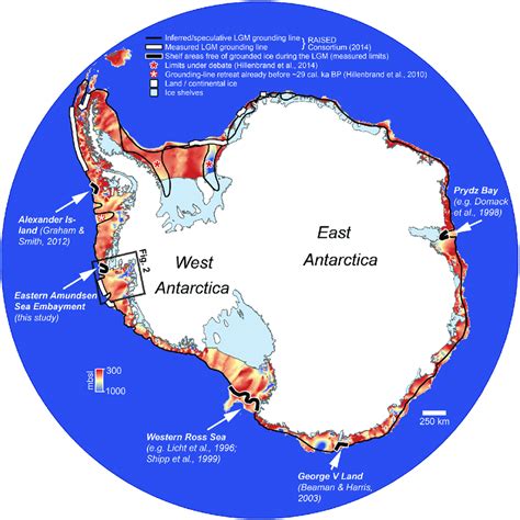 Overview Map Of Presently Known Locations Of Grounded Ice Free Areas