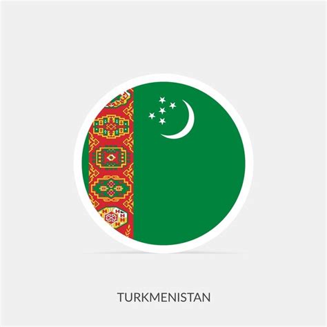 Premium Vector Turkmenistan Round Flag Icon With Shadow