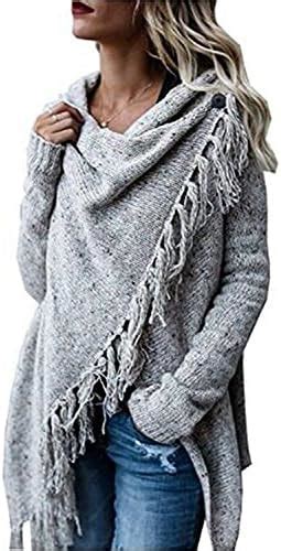 Minetom Femme Automne Hiver Gilet Poncho Pull Over Cape En Tricot