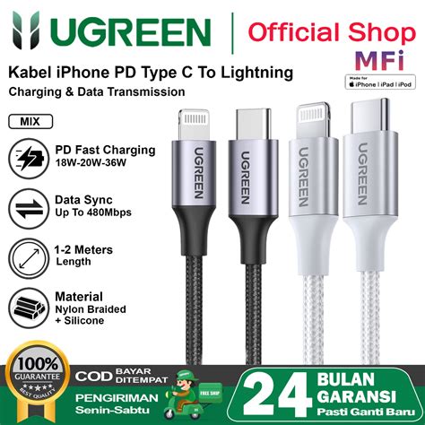 Jual Ugreen Kabel Iphone Mfi Usb C To Lightning Nylon Braided Fast