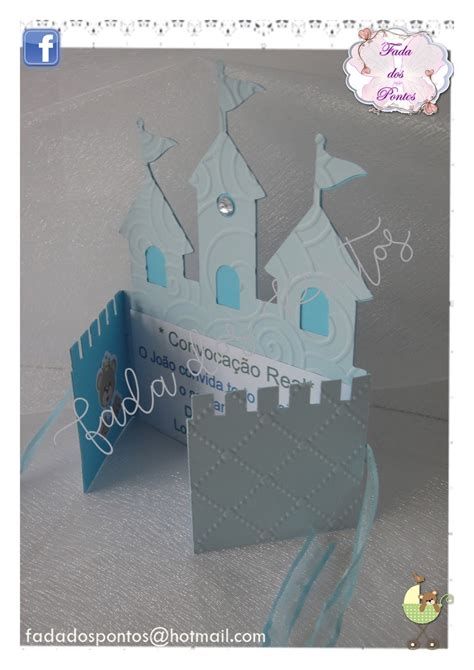 A Magia do Quilling e Papel Convite Castelo em Azul aniversário