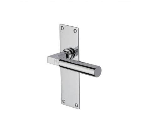 Heritage Brass Bauhaus Door Handles On Flat Backplates