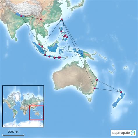 Stepmap Reiseroute Iii Landkarte F R Asien