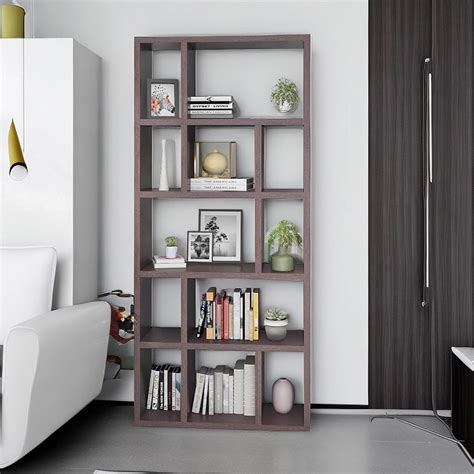10 Tier Bookshelf Freestanding Display Short Bookshelf For Narrow