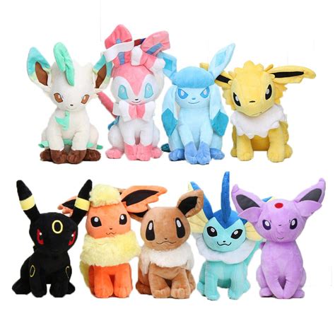 Buy 9styles Set Pokemon Eevee Plush Toys 30cm Anime Soft Stuffed Dolls Leafeon Espeon Umbreon