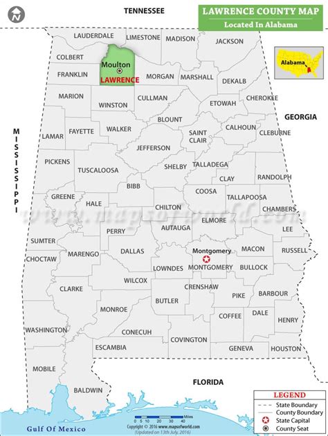 Lawrence County Map Alabama Where Is Lawrence County