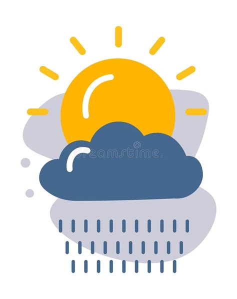 Icono De Pronóstico Del Tiempo Solar Oculto Tras Las Nubes Ilustración