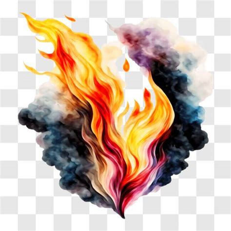 Download Colorful Fire And Clouds Illustration Png Online Creative