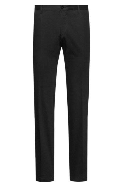 Hugo Boss Men S Black Gerald Slim Fit Casual Trousers Pants Cotton