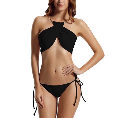 Swim High Neck Wrap Bikini Set Poshmark