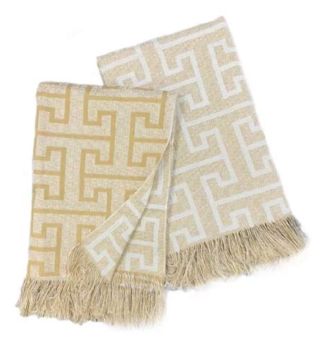 Manta De Sof Shawl Tama O Grande Color Creta Beige Mercadolibre