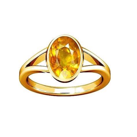 Natural Certified Yellow Sapphire Pukhraj Panchadhatu Adjustable Rashi