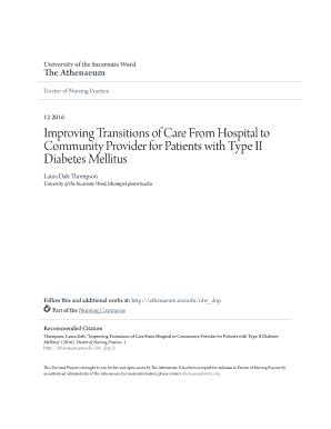 Fillable Online Improving Transitions Of Care From Hospital To