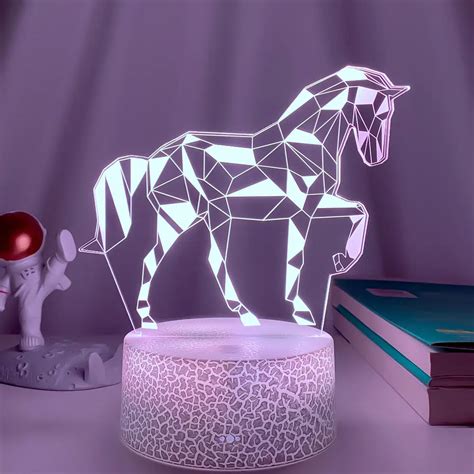 Veilleuse De Chevet Led Illusion D Optique Cheval Veilleuse