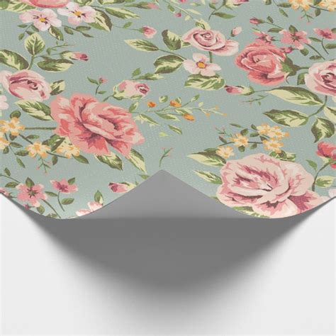 Victorian Vintage Garden Floral Pattern Wrapping Paper