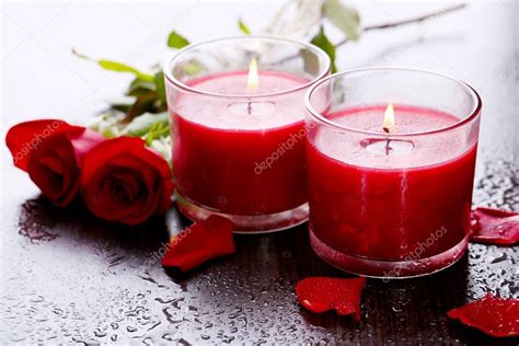 Candles And Flowers Romantic