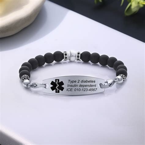 Bracelet D Alerte M Dicale Personnalis Bracelet D Urgence Perl