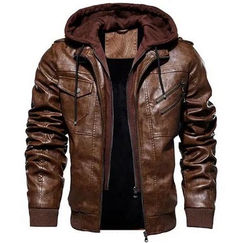 Full Sleeve Party Wear Mens Leather Hooded Jacket Size S Xxl At Rs 4000 In Tiruvallur