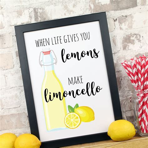 When Life Gives You Lemons Make Limoncello Kitchen Print Etsy Uk