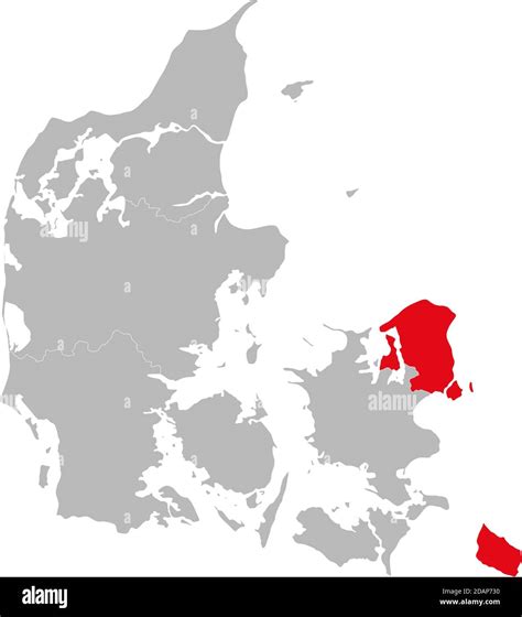 Hovedstaden region isolated on Denmark map. Light gray background. Backgrounds and wallpapers ...