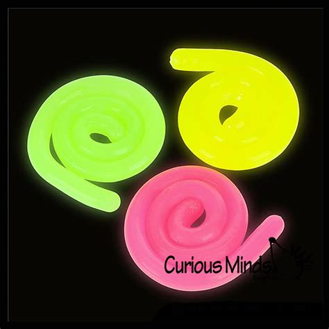 Glow In The Dark Stretch String Fidget Toy Worm Noodle Strings Fidget Curious Minds Busy Bags