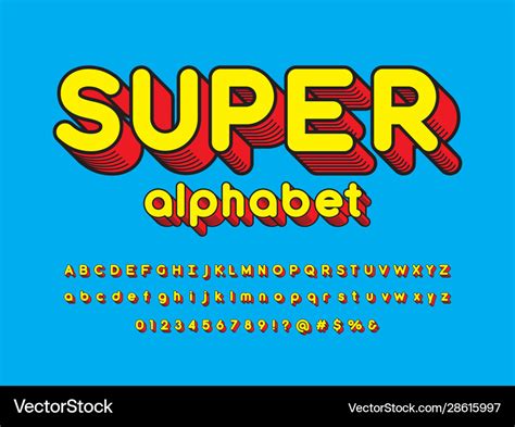 Superhero font Royalty Free Vector Image - VectorStock