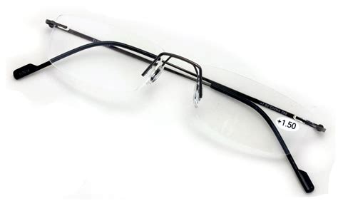 Full Rimless Lightweight Slim Sleek Low Profile Reading Glasses Thin Classy Metal Smart