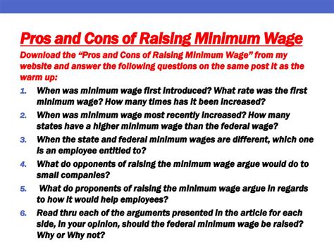 Benefits Of Raising Minimum Wage