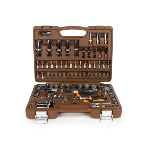 Premium Photo Toolbox Tools Kit Case Detail Close Up Instruments Set