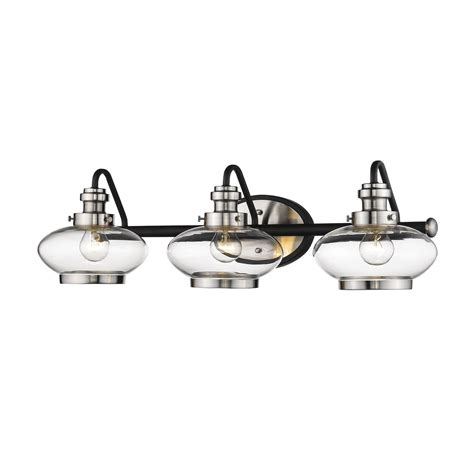 Millennium Lighting 3 Light Vanity Fixture In Matte Blacksatin Nickel