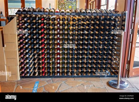 Brisbane Queensland Australia March 2021 Racks Of Wine For Sale At Popular Winery Stock