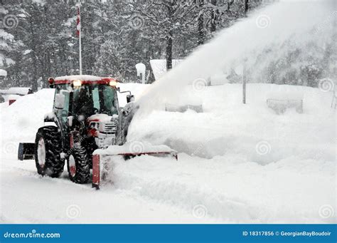 Tractor blowing snow stock photo. Image of move, roadway - 18317856