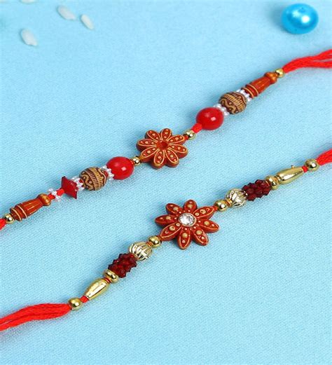 Buy Red Thread Plastic Set Of 2 Rakhi Set By Aapno Rajasthan At 46