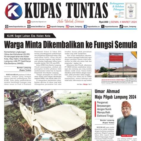 Kupas Tuntas Surat Kabar Harian Kupas Tuntas Edisi Senin 04 Maret 2024