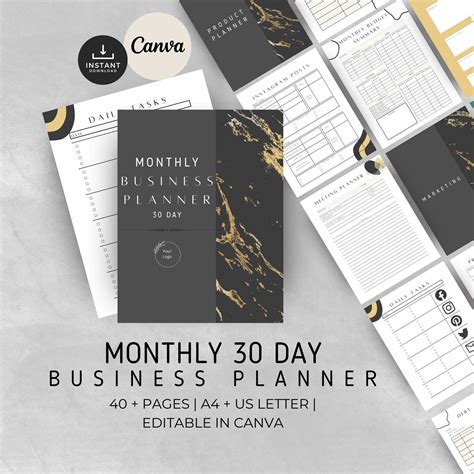 30 Day Business Plan Templateinstant Download Canva Small Etsy