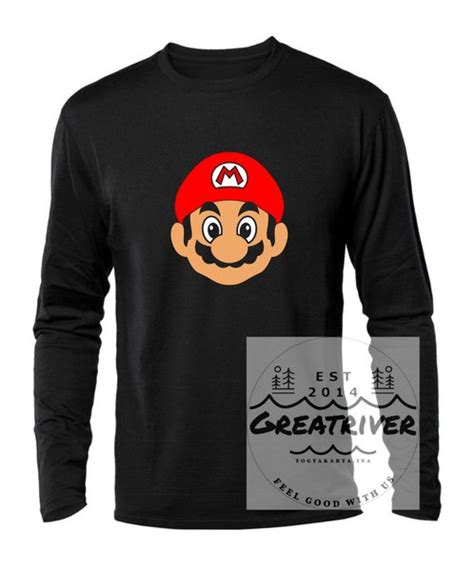 Jual Kaos Distro Kepala Mario Bross Lengan Panjang Di Lapak Kaos