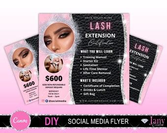 Digital Drawing Illustration Lash Extension Class Flyer Diy Lash