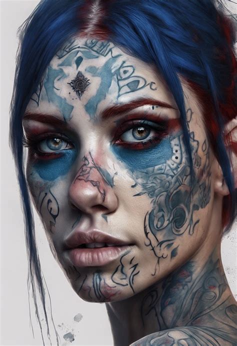 Download Woman Tattoo Face Royalty Free Stock Illustration Image