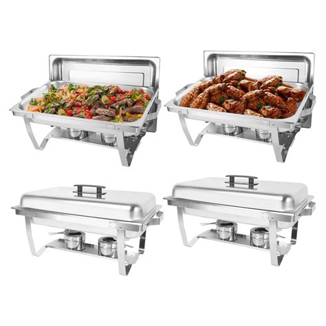 6 PACK Catering Classic STAINLESS STEEL Chafer Chafing Dish Set 8 QT Buffet Full - Walmart.com