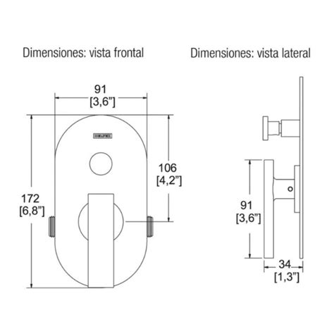 Monomando Para Regadera Tina O Regadera Manual Con Desviador Premier