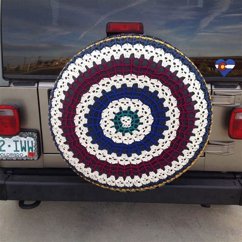 Crochet Spare Tire Coverskulls Etsy Crochet Tire Cover Spare Tire