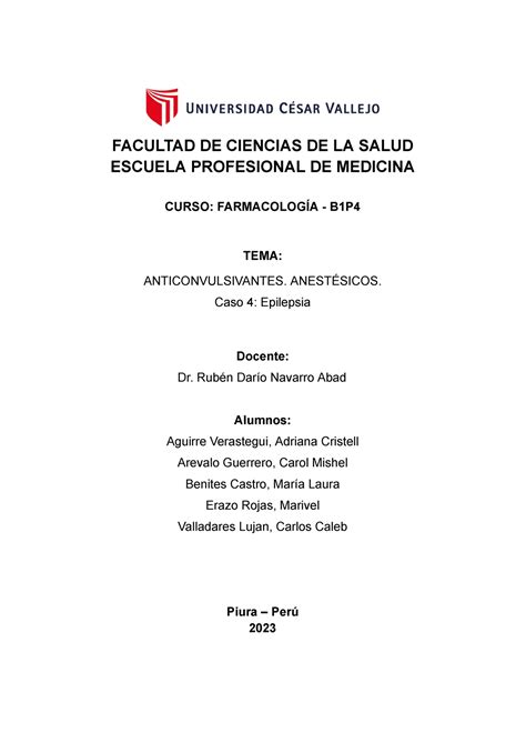 Informe Pr Ctica Farmacolog A Facultad De Ciencias De La Salud