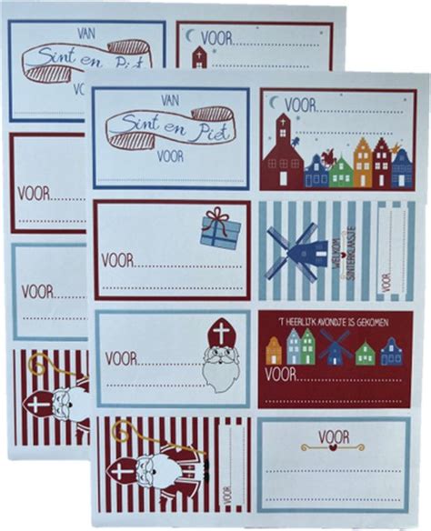 Sinterklaas Stickers Etiket Labels Naam Labels Naamstickers