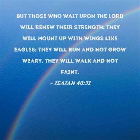 Isaiah 40 31 But Those Who Wait Upon The LORD Will Renew Their Strength