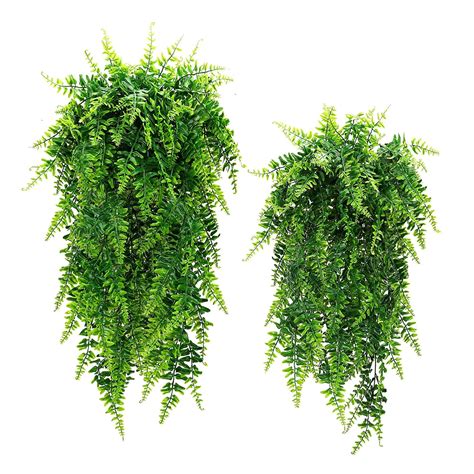 Luxtrada 2 1pcs Artificial Boston Fern Plants Vines Persian Greenery