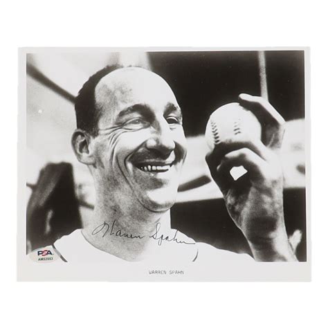 Warren Spahn Signed Braves X Vintage Team Issue Photo Psa